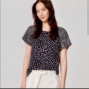 Ann Taylor Loft Navy Blouse